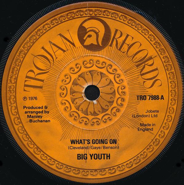 

7-дюймовая пластинка BIG YOUTH Whats Going On Ten Against One TRO7988 Trojan Records 1976 UK Регги Ска Даб Б/У