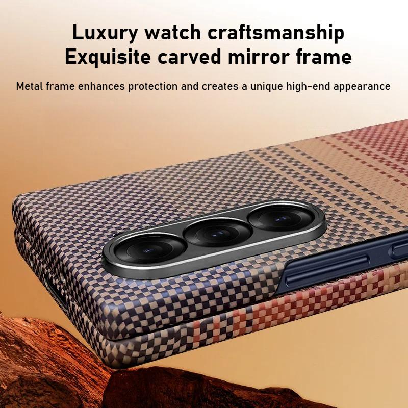 Custodie magnetiche invisibili in fibra di carbonio opaca di alta qualità per Samsung Galaxy Z Fold 7 6 Anti-caduta in fibra aramidica sottile Cover Protettiva