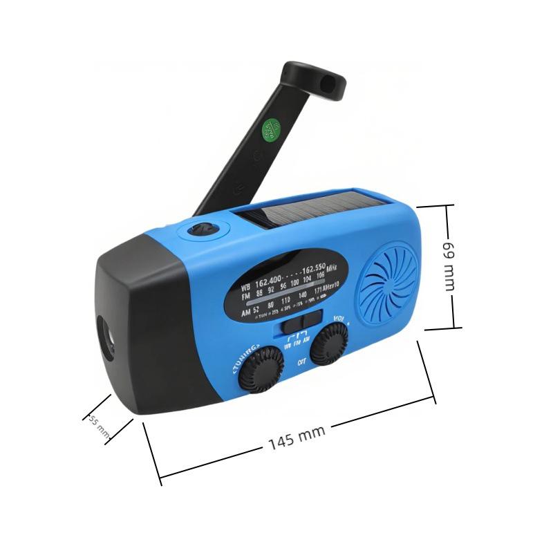 Solar-Powered Hand-Crank Emergency Radio for Camping and Survival
