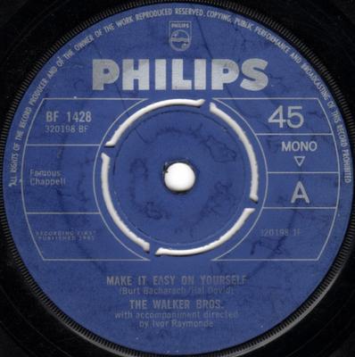7inch Record WALKER BROTHERS - Make It Easy On Yourself BF1428 Philips UK Rock Used