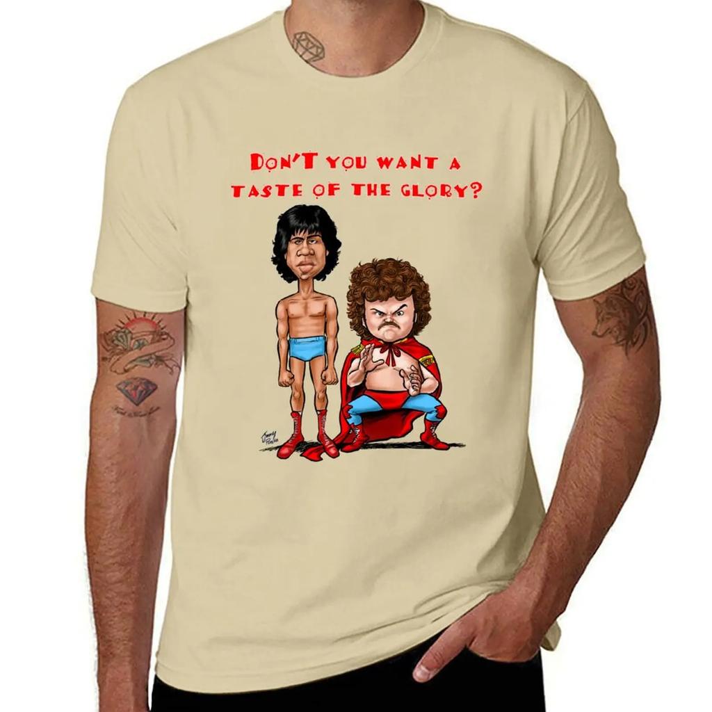 Nacho Libre Taste of the Glory T-shirt Funnys Oversizeds Mens Plain T Shirts