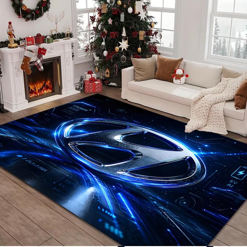 Hyundai Motor Rug Area rug for Livingroom, Bedroom, Palyroom, Chair Rug, Office Rug, Floor mat, Large Size Fan Christmas Birthday gift