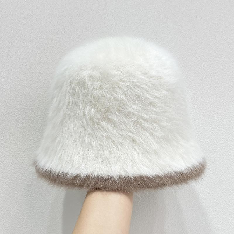 New Plush Fisherman Hat for Women Warm Autumn and Winter Hat Sweet and Cute Knitted Hat