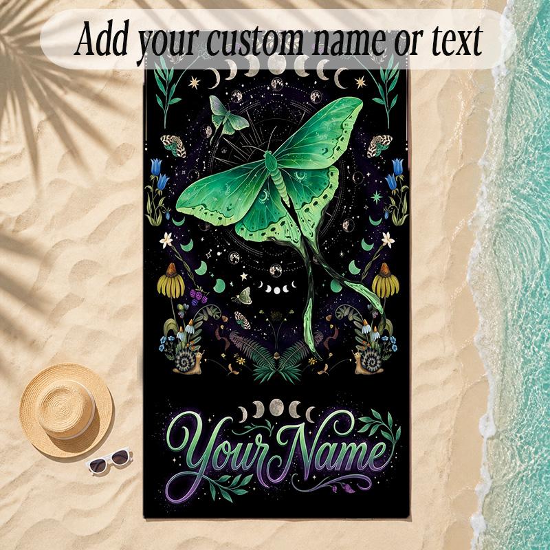 Cosmic Theme Soft Beach Towel Personalized Custom Name Text Towel Portable for Beach Pool Travel
