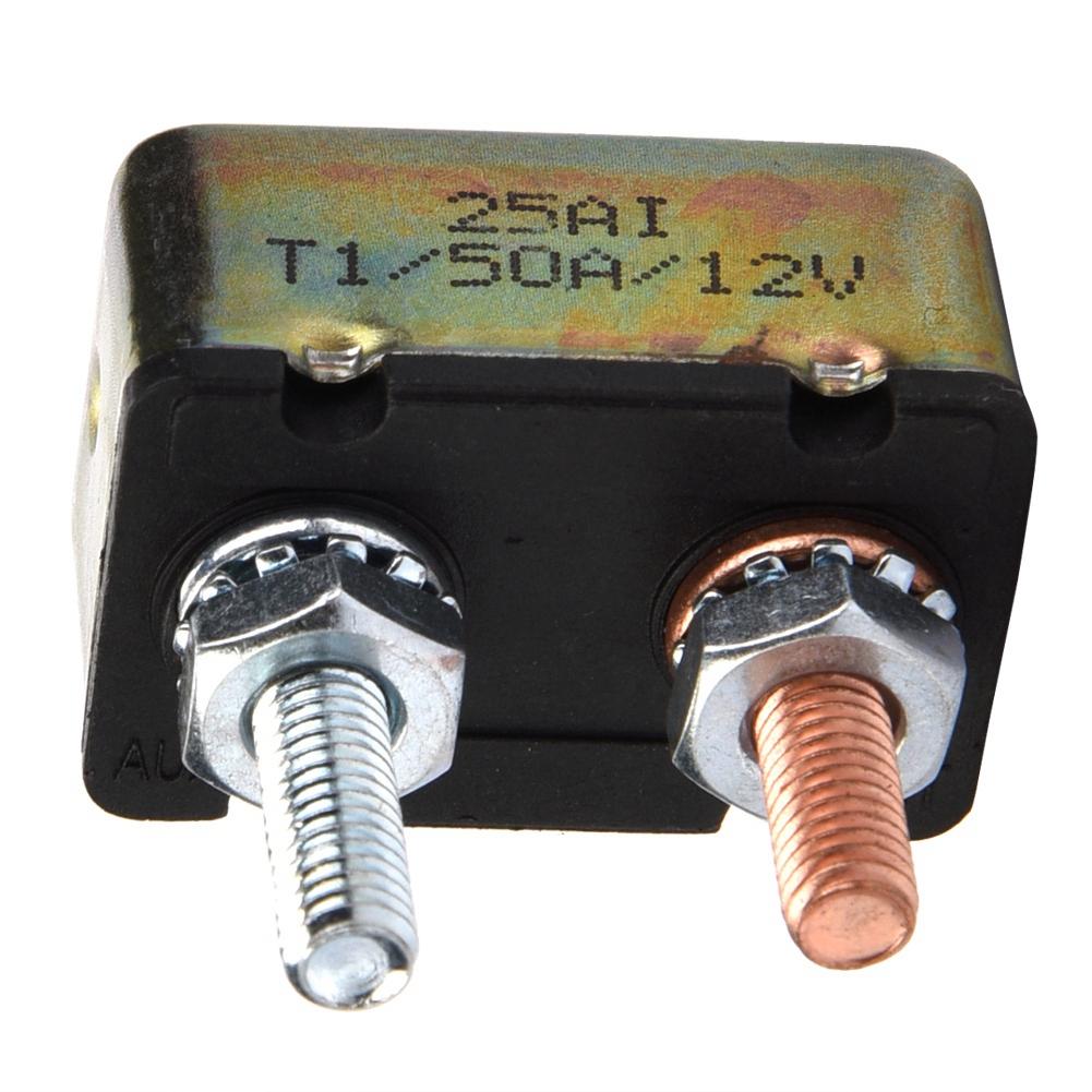 Auto Marine 12 24V Universal Automatic Fuse Reset Circuit Breaker with Metal Cover (50A)