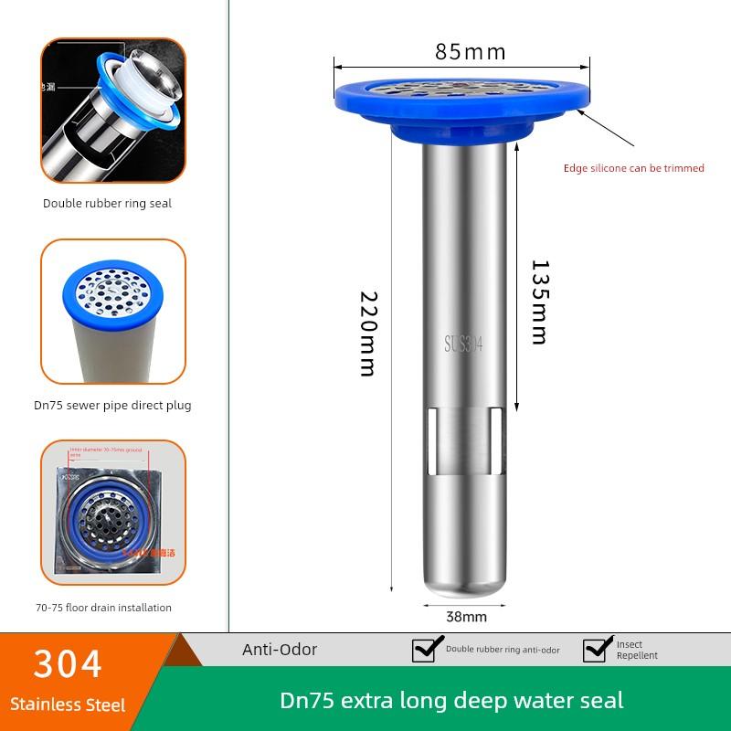 304 Ultra-Long Segmented Drain Core with Extended Pipe, Anti-Odor Sewer Segment, Anti-Seepage Deep Water Seal, Anti-Odor Core