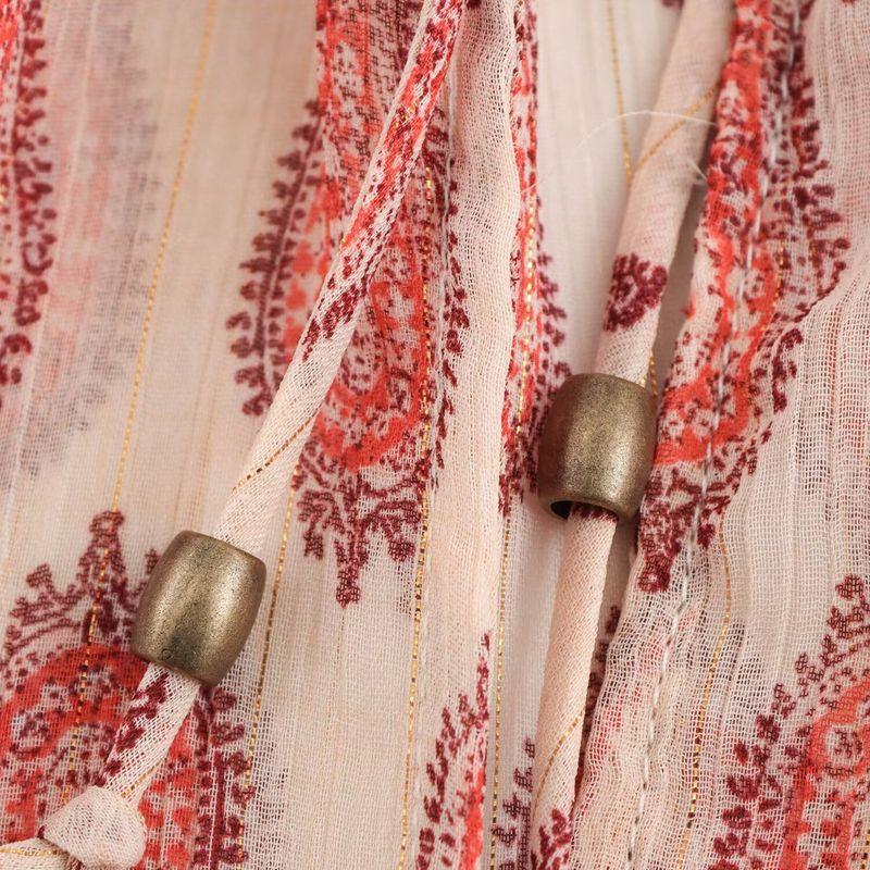 Kaslead New Arrival Women's Fashion Style Metal Color Line Print Temperament Long Sleeve Lapel Shirt 2505141