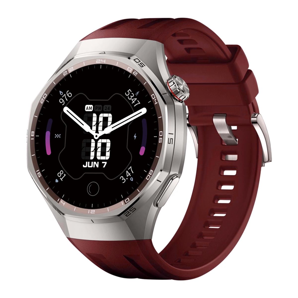 

No Gaps Strap Compatible for Huawei WATCH GT6Pro 46mm Offical Soft Silicone Adjustable Sport Straps for GT6Pro 46mm GT6 Pro 46mm червоний