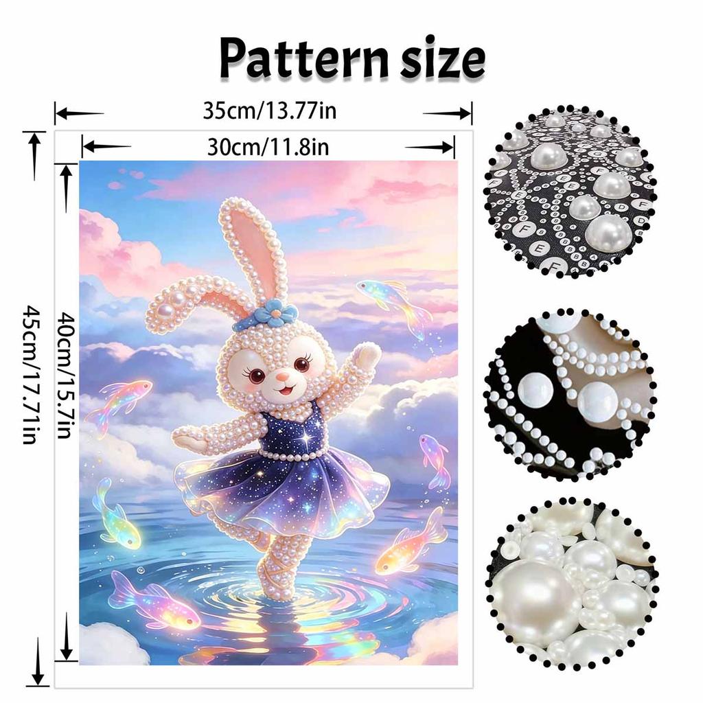 Disney 5D DIY Pearl Painting Kit, Adorable Rabbit Girl Crystal Rhinestone Art, Home Bedroom Wall Decor Crafts Handmade Gift