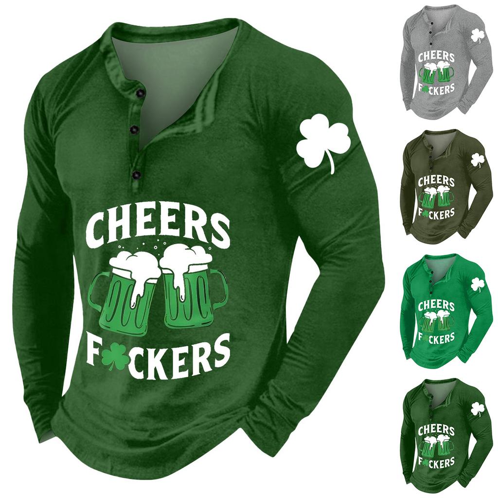 Men's Outdoor Vintage Button Long Sleeve Fashion Sports T-shirt