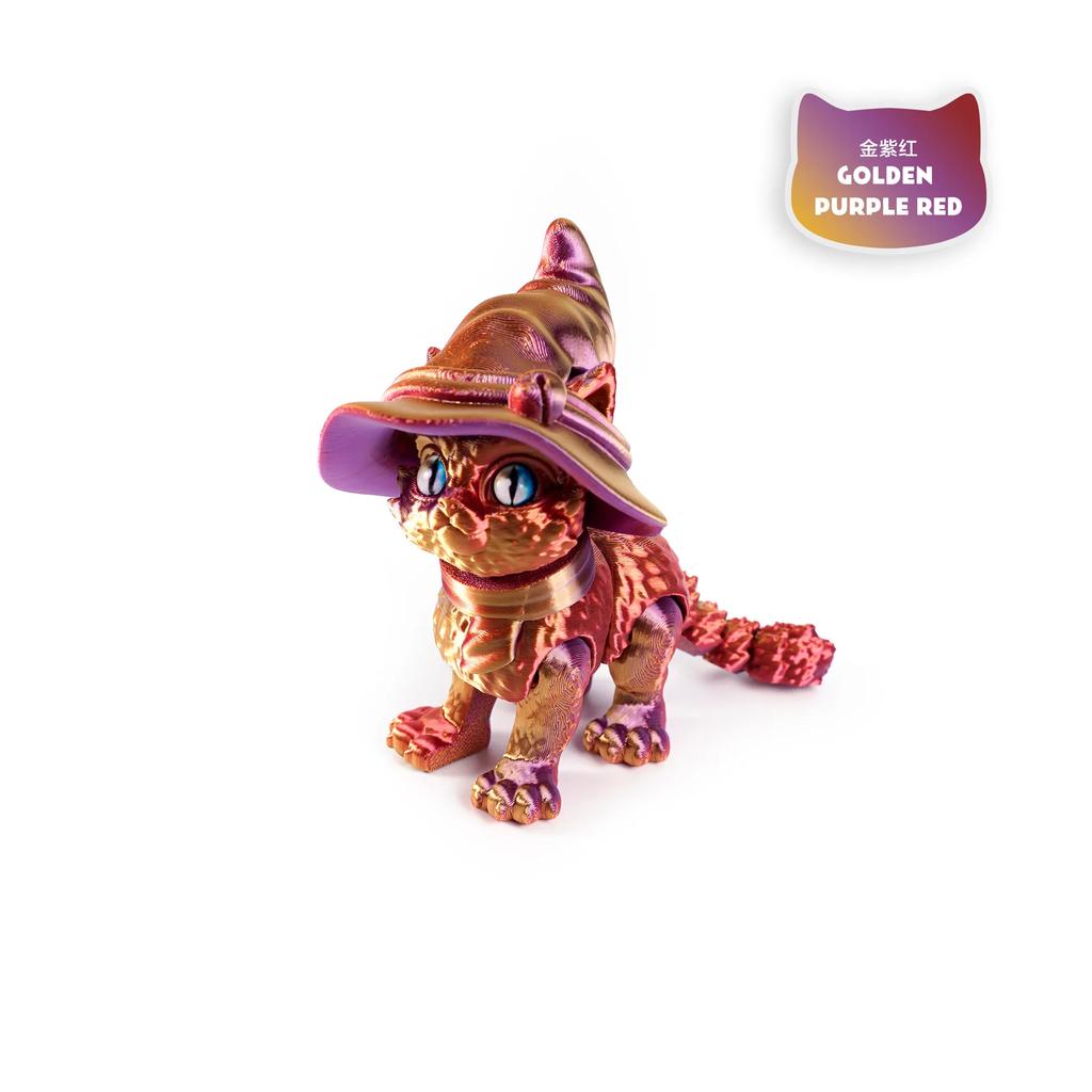 3D Printed Magic Cat Animals Toys Realistic Hairless Figurine Articulated Cat Fidget Toy for Cat Lover Collector Home Decoration