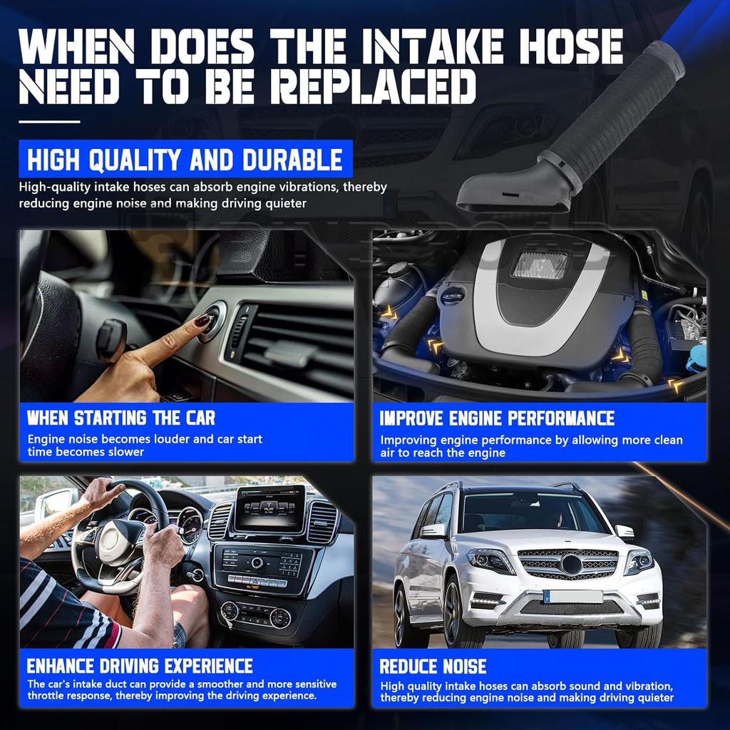 Pair of Air Intake Inlet Duct Tube Hose 2720902982 + 2720902882 Compatible with Mercedes Benz GLK350 2010 2011 2012