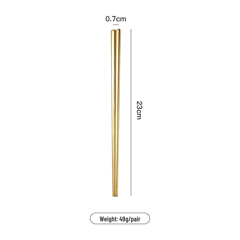 Aen 304 Edelstahl Flache Essstäbchen - Schwerlast 3mm, 50g, 23cm, Tragbares Koreanisches Tischgeschirr