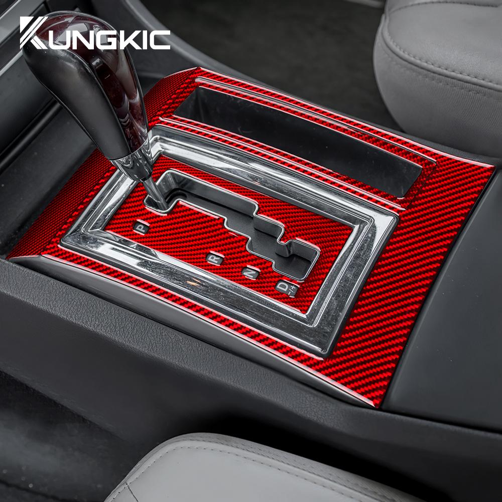 Real Soft Carbon Fiber Sticker For Chrysler 300 300C For Dodge Charger Magnum 2005 2006 2007 Car Gear Shift Panel Accessories