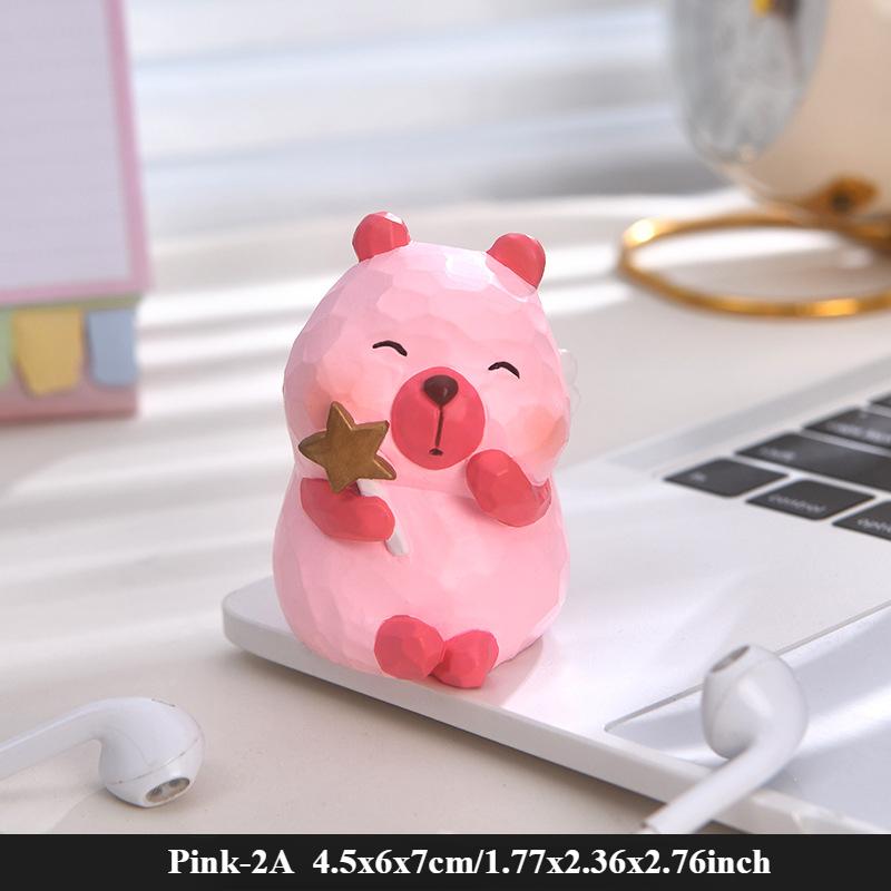 Statuiță Capybara din Lemn Lucrată Manual Sculptură Artistică Clasică Sculptată și Pictată în Lemn Figurină Drăguță Capybara Sculptură în Lemn Decor Acasă