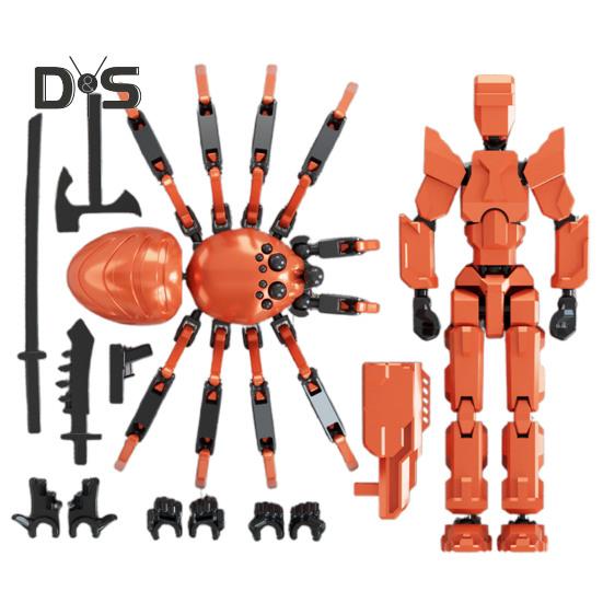 Spider Robot Action Figure with Accessories Movable Joints 3D Printed Model Toy Articulated Dummy Figurine Home Office Decoration Ornament