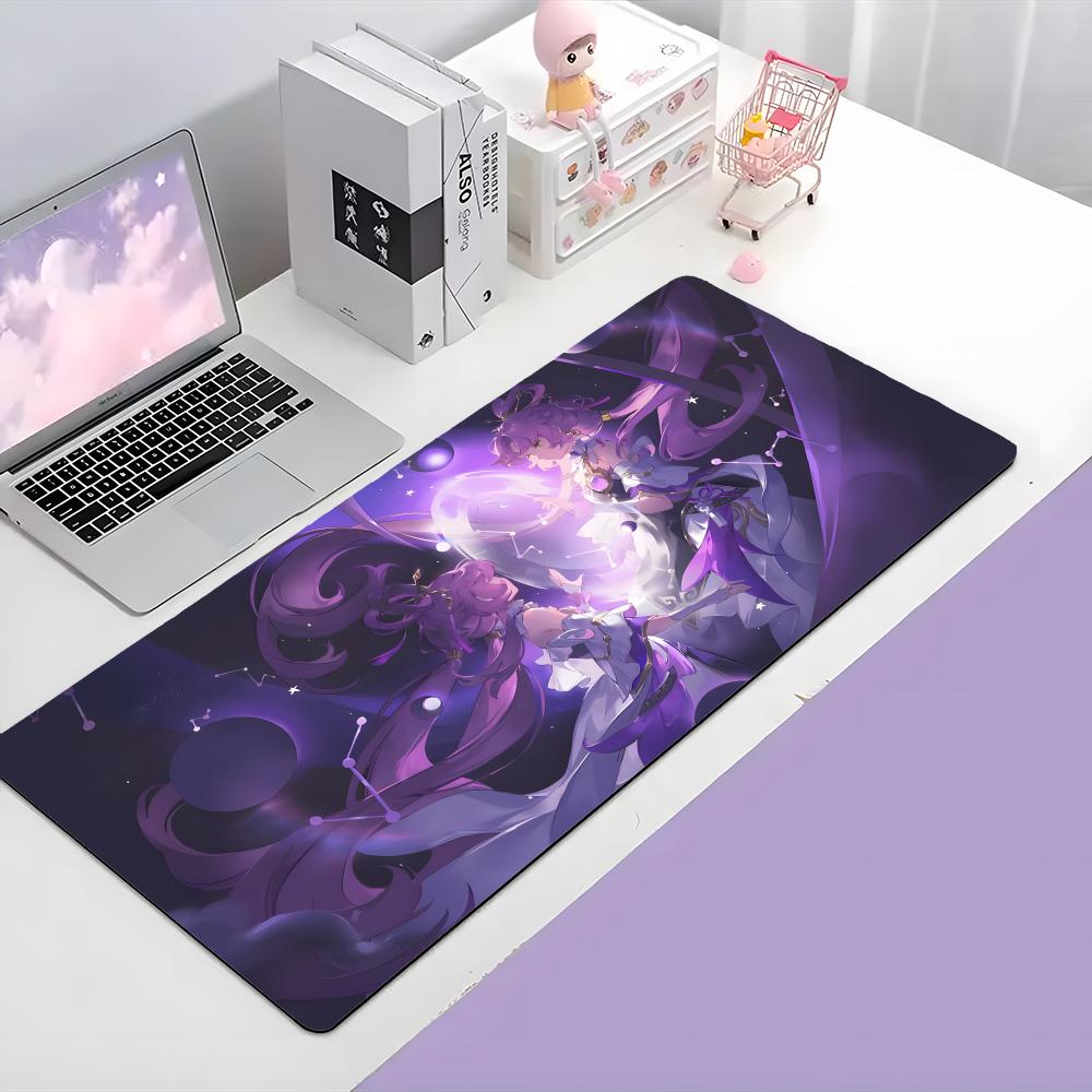 Game Powerful GGenshin Impact Mouse Pad Large Gaming Mousepad With Thick Stitched Edge NonSlip Desk Mat