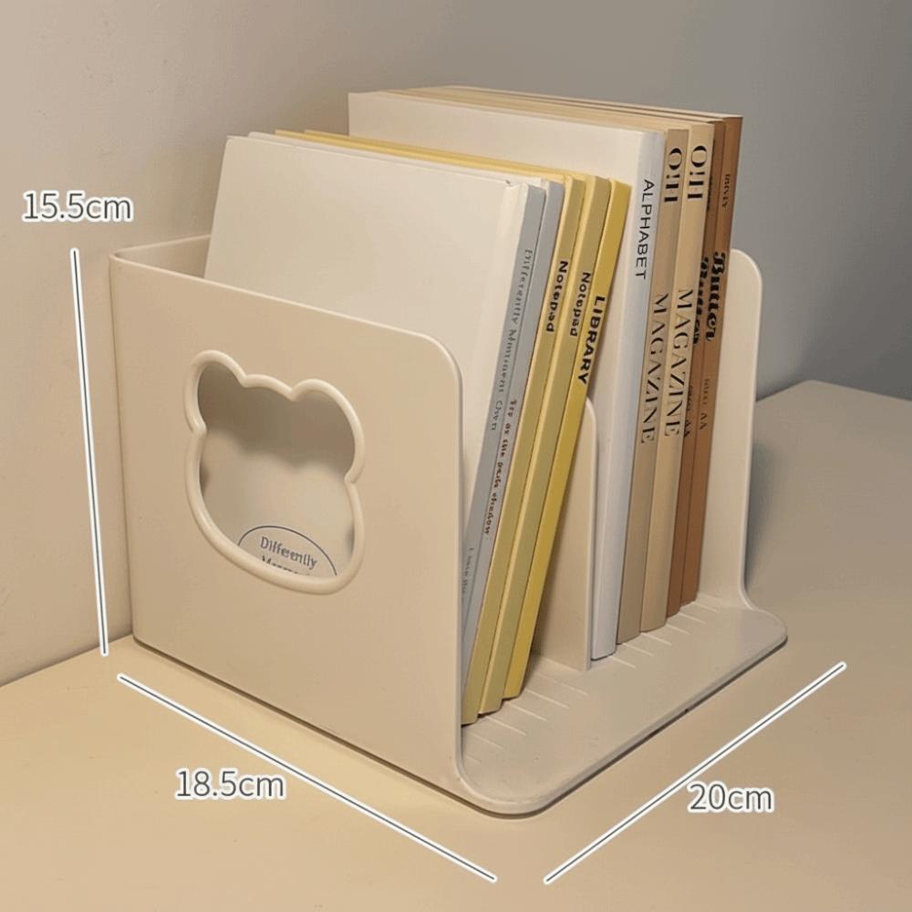 Divide Design Desktop Bookshelf hollow Bear Book Organizer Cartoon Storage Rack Home Organizer