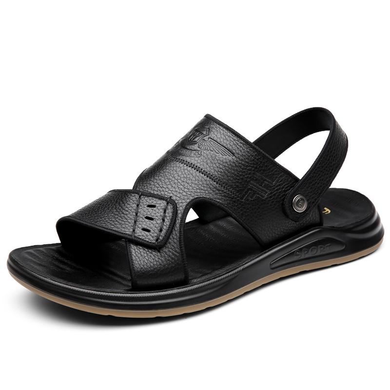 FashionBritish Style Brown Men's Dual-purpose Sandals for Home Commuting Work Cool Summer Camping Beach Shoes Non Slip for Men's