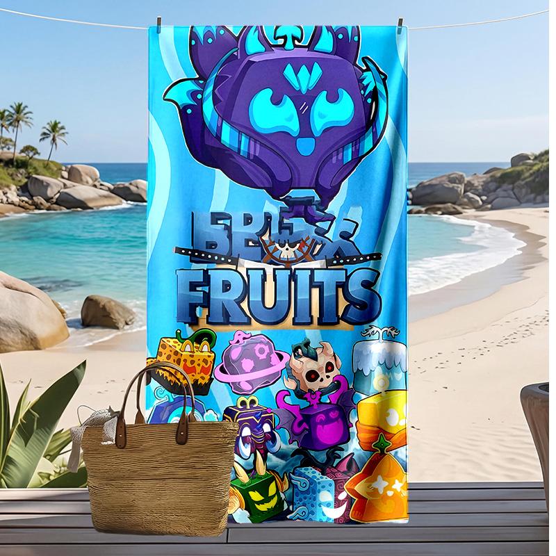 Asciugamano da Spiaggia Quick Dry Stampato Blox Fruits Asciugamano da Bagno Super Assorbente Morbido Leggero per Piscina Viaggi Estivi