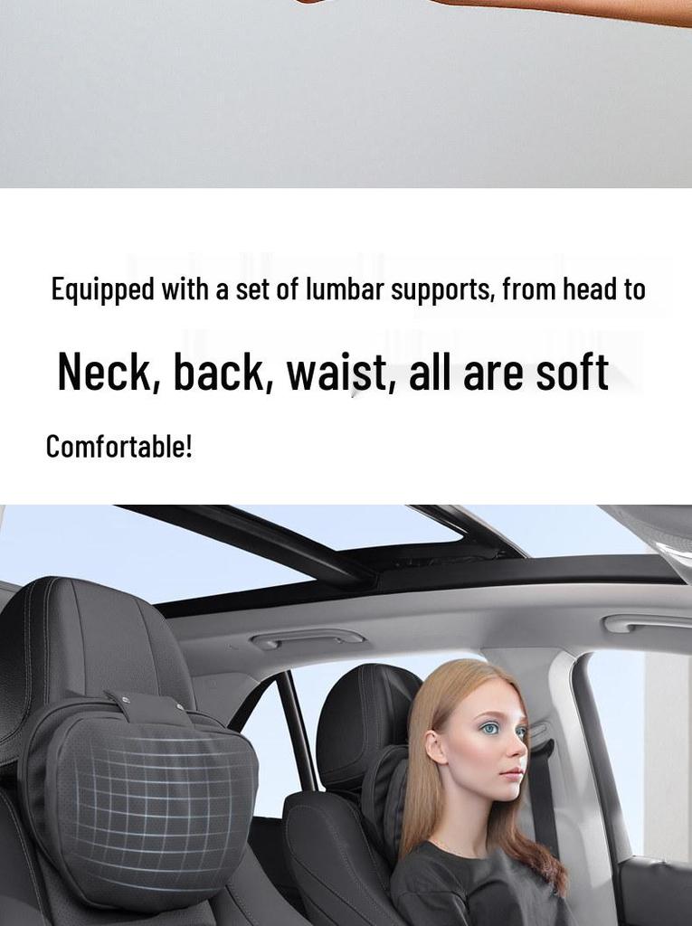Mercedes-Benz & BMW Dual-Use Car Neck & Lumbar Support Pillow Set