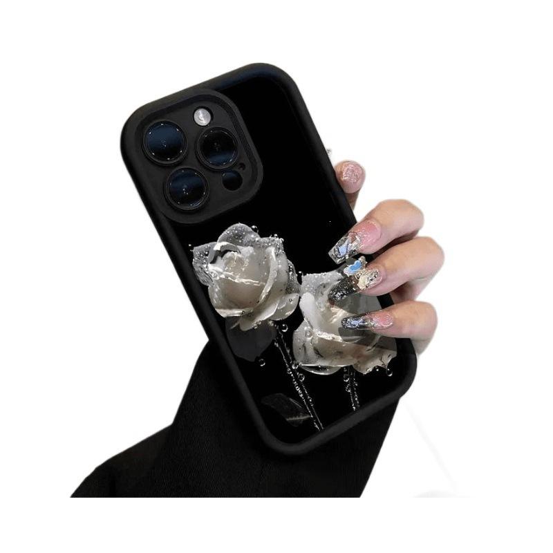 Water Drop Rose Is Suitable for Apple 16promax Mobile Phone Case iPhone15plus Anti-drop 114 Niche 12 Soft Xs.