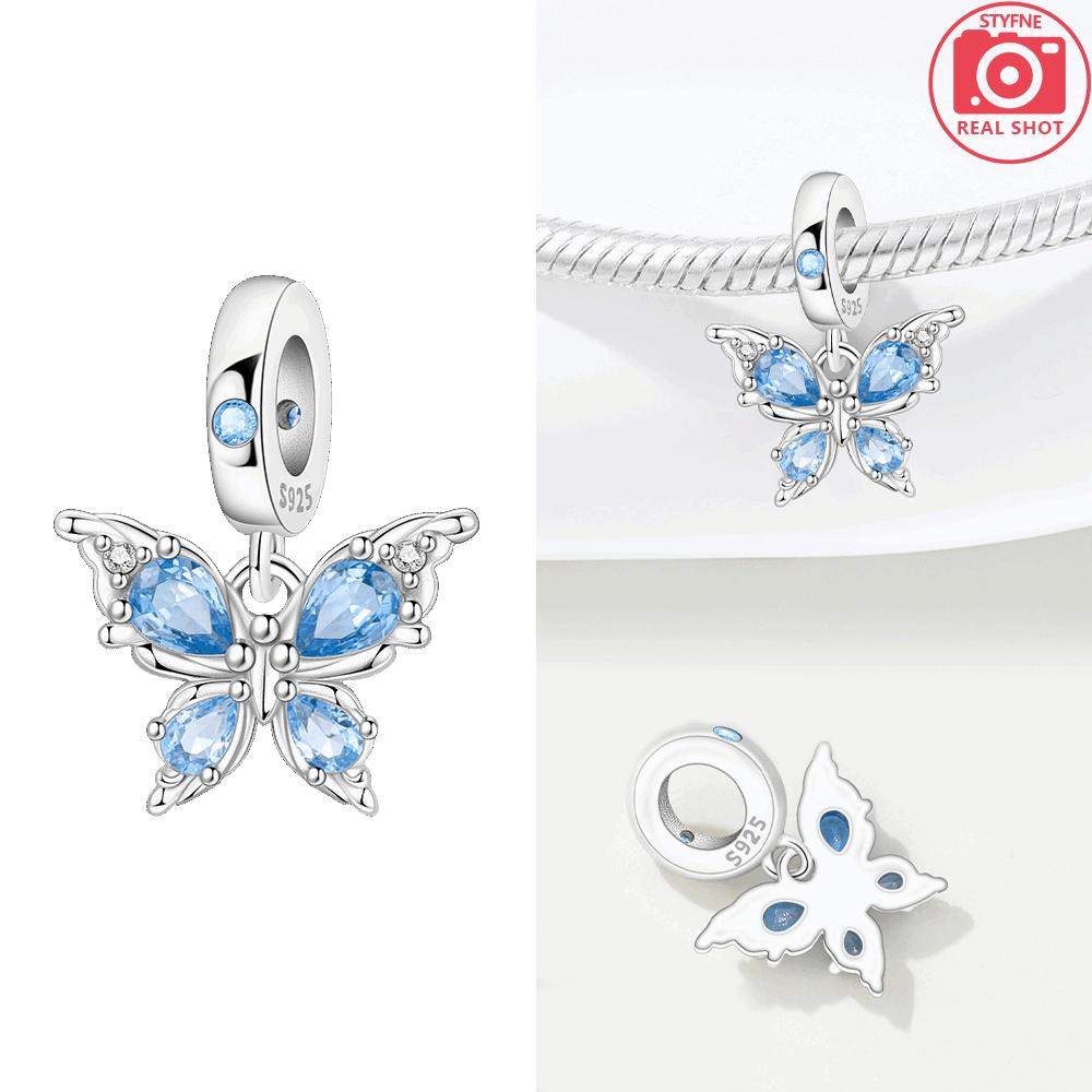 Exquisite Original Charms Copper Purple Butterfly Blue Bow Adhesive Star Beads Fit Bracelet Women Jewelry Diy Valentine Gift