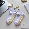 Women's Mid-Calf Yoga and Pilates Non-Slip Socks with Cartoon Shark Embroidery
