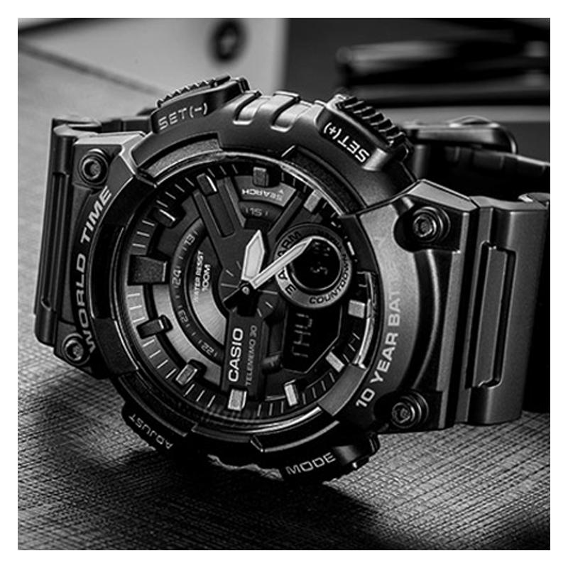 Casio Darth Vader & Ice Cream Macaron, Trendy Street Couple Watch, Quartz Movement, Resin Strap, Japanese and Korean Watch, AEQ-110W-1BBA-110RG-7A