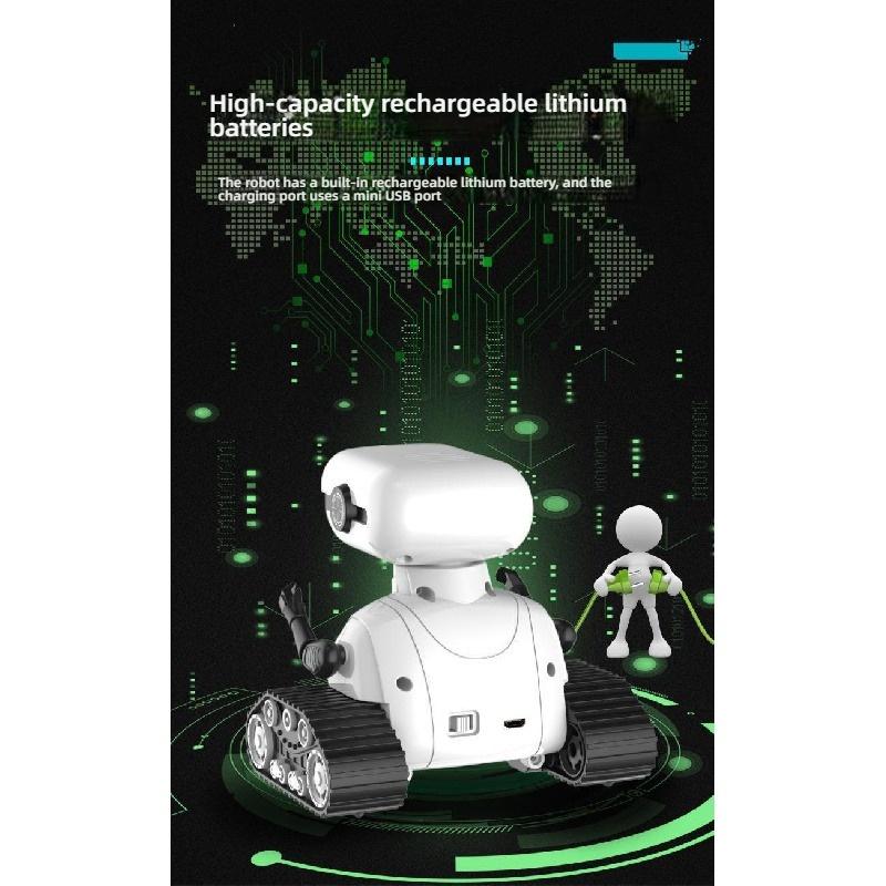 Rechargeable 2.4G RC Dancing Robot Toy LED Flashing Eyes Sound Light Effect Remote Control Robot for Kids Boys Girls