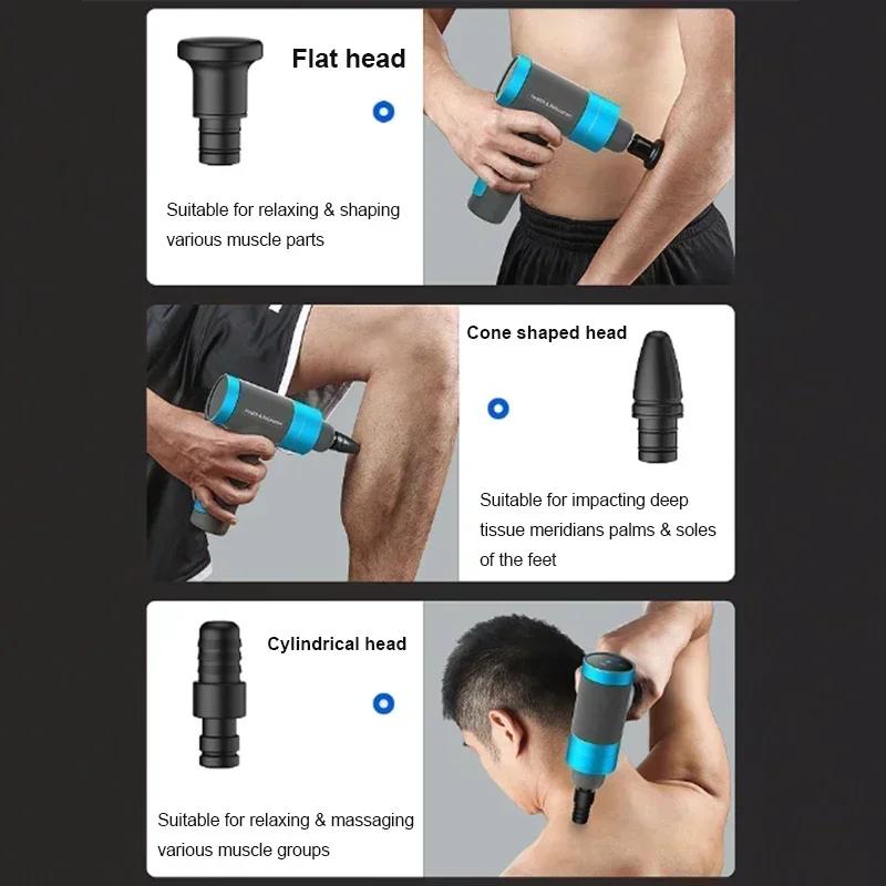 Intelligent Adjustment High-definition LCD Touch Electric Massager with Five Gear Levels, Multifunctional Portable Fascia Gun