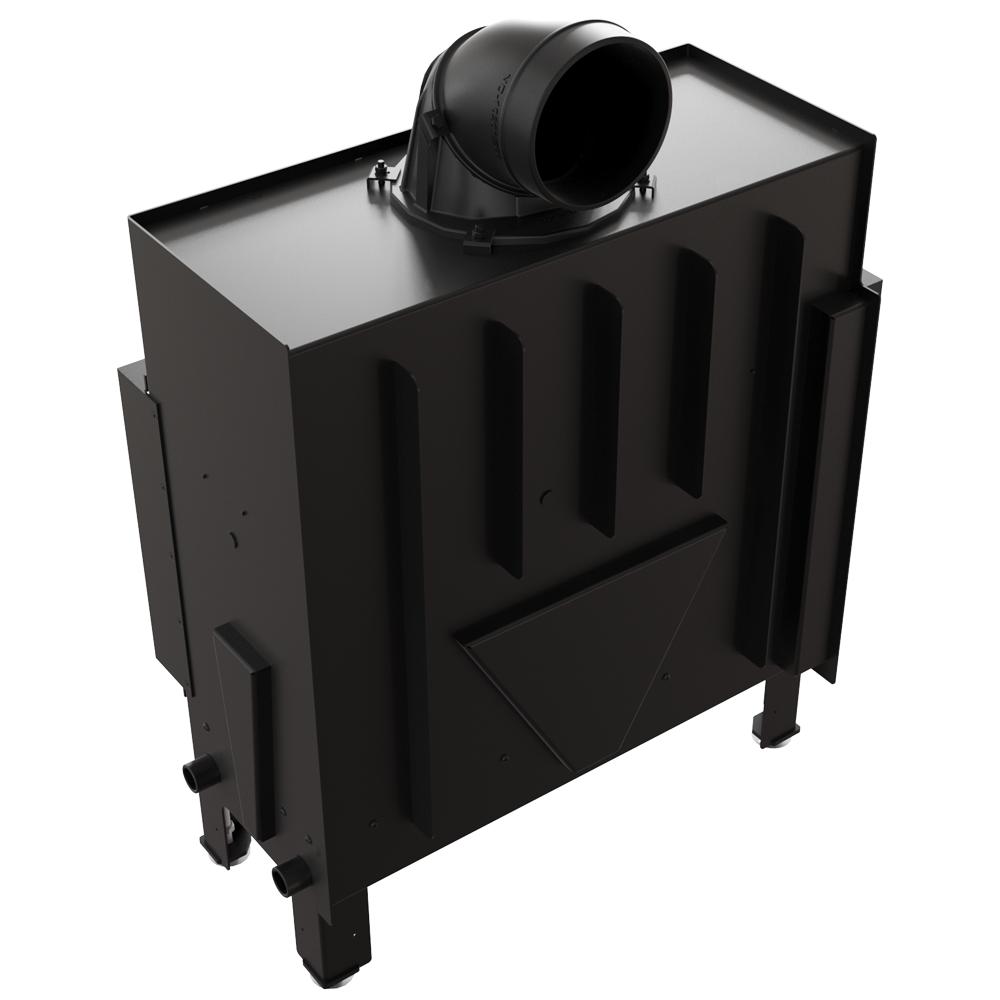 KRATKI FLOKI L Left Air Fireplace 12 kW Ø200 Black Set for Installation