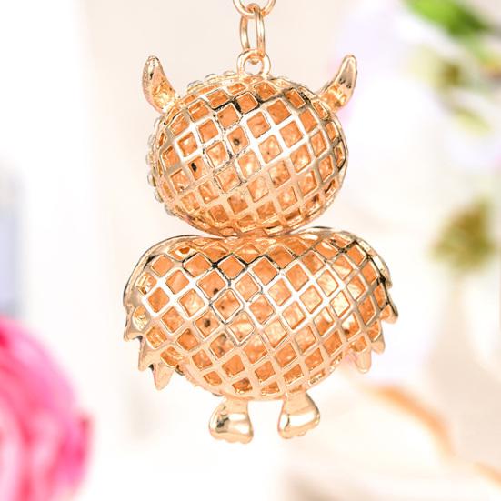 Süßer Eulen Strass Schlüsselanhänger für Damen Mädchen Kunstkristall Tier Schlüsselring Anhänger für Geldbörsen Handtasche Rucksack