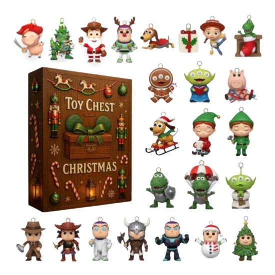 

Игрушечный Адвент-календарь 24-дневные коробки для отсчета Рождества, подвесные акриловые украшения для елки и домашнего декора A