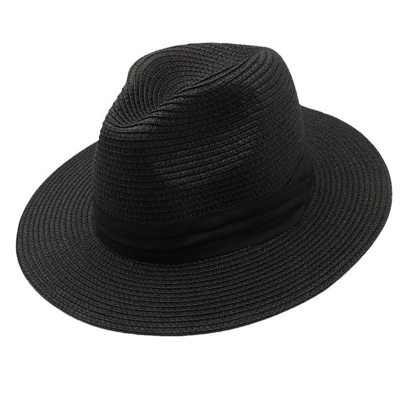 Big Eaves Travel Sun Protection Hat Top Hat Men's Sun Hat, Outdoor Straw Hat Jazz Hat Crimped British Top Hat