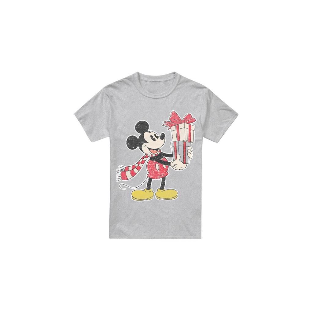 Disney Mens Mickey Mouse Present Christmas T-Shirt