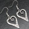 1 Pair of Retro Style Hollow Heart-shaped Pendant Earrings, Casual Decoration - The Perfect Gift for Her