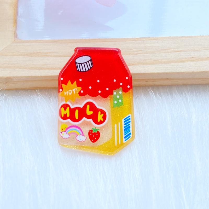 10Pcs New Cute Cartoon Acrylic Lovely Drink Cup Flat Back Cabochons Scrapbooking DIY Jewelry Craft Decoration Accessorie Q55