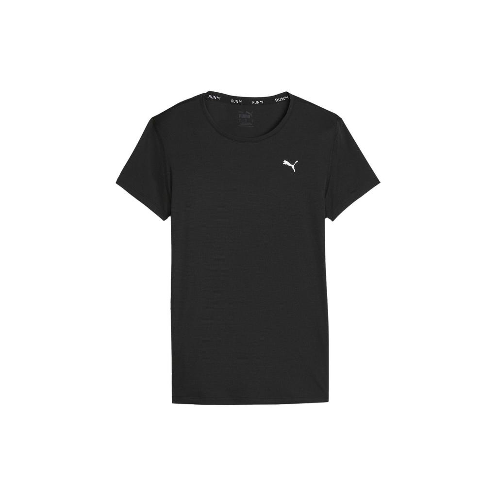 Puma Run Favorites Velocity Tee Solid Color Casual Breathable Round Neck Short Sleeve T-Shirt Women Tops Black 525463-01