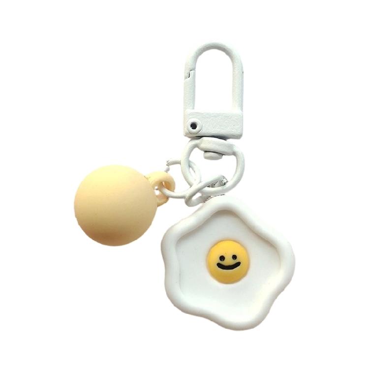 Creative Resin Keychain Decoration Smiling Flower Cloud Heart Bead Bag Pendant Handcrafted Keyring Accessory