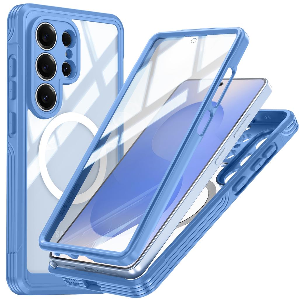 Für Samsung Galaxy S26 Ultra Magnetische Hülle PC + TPU Handyhülle mit Gehärtetem Glas Displayschutzfolie