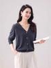 Autumn Wool V-Neck Women's Loose Slimming Knit Cardigan Sweater.