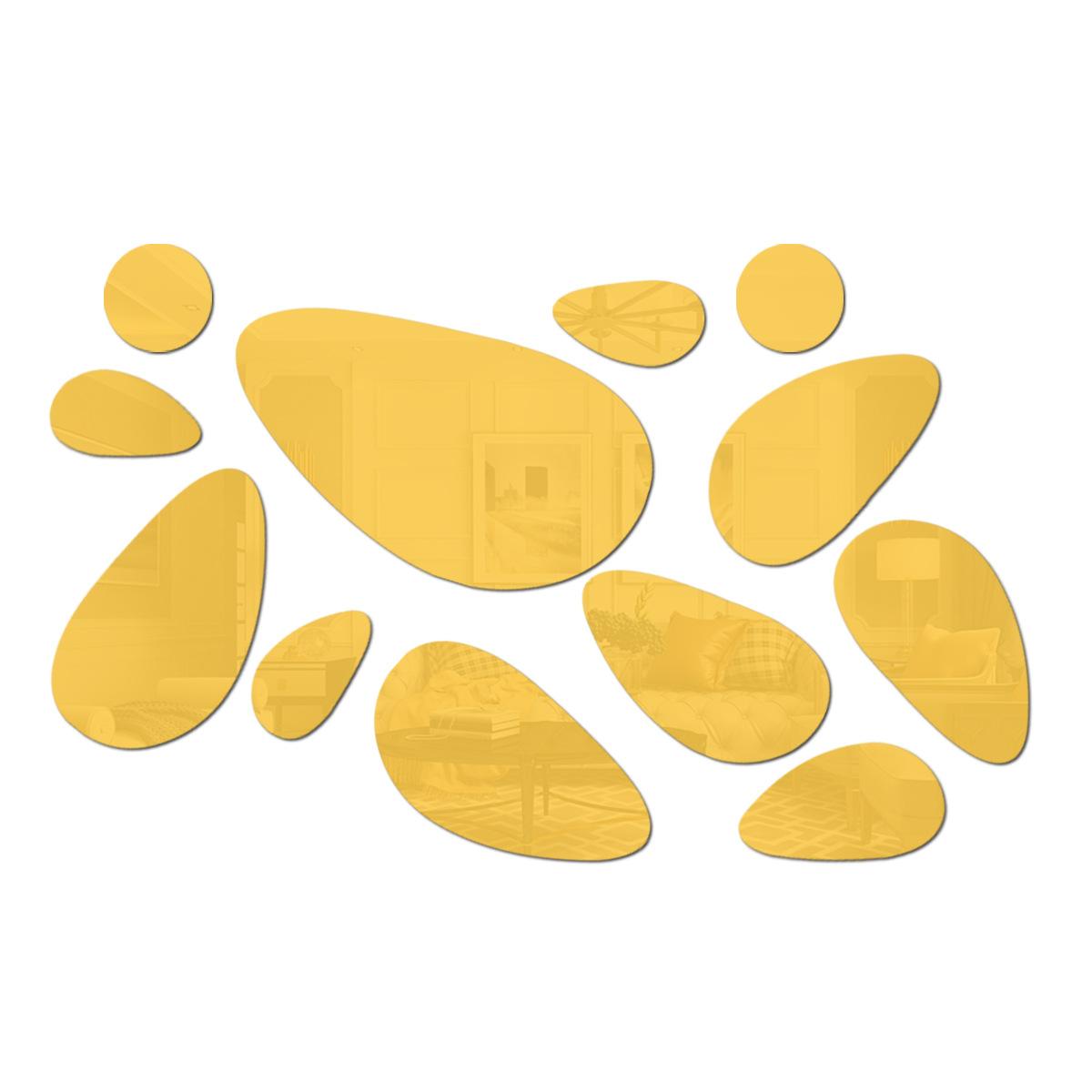 

Зеркало в форме гальки Наклейка на стену для дома Фон для гостиной и спальни Наклейки 1 set