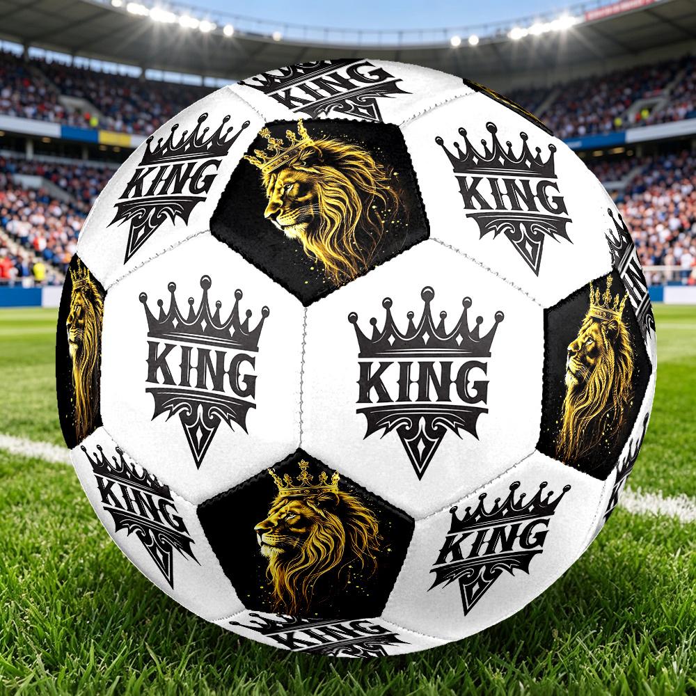 1PC Royal Emblem Golden Lion Soccer Ball Size 5 Football Machine Sewn Indoor/Outdoor Universal Football S24