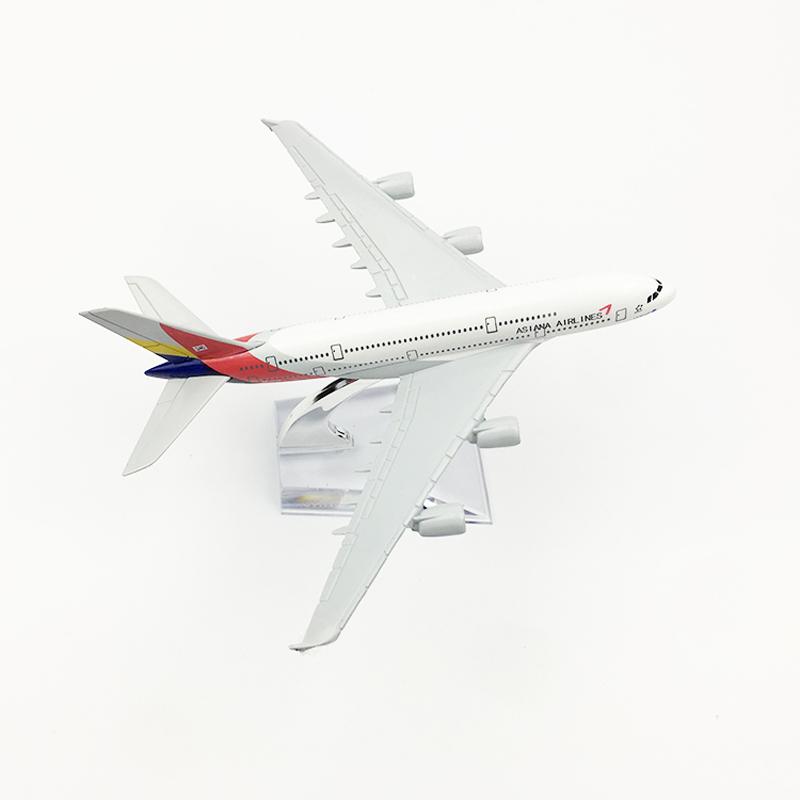 1/400 16CM Asiana Airlines Airbus A380 Aircraft Model Planel Airplane Diecast Metal Planes Collect Gifts