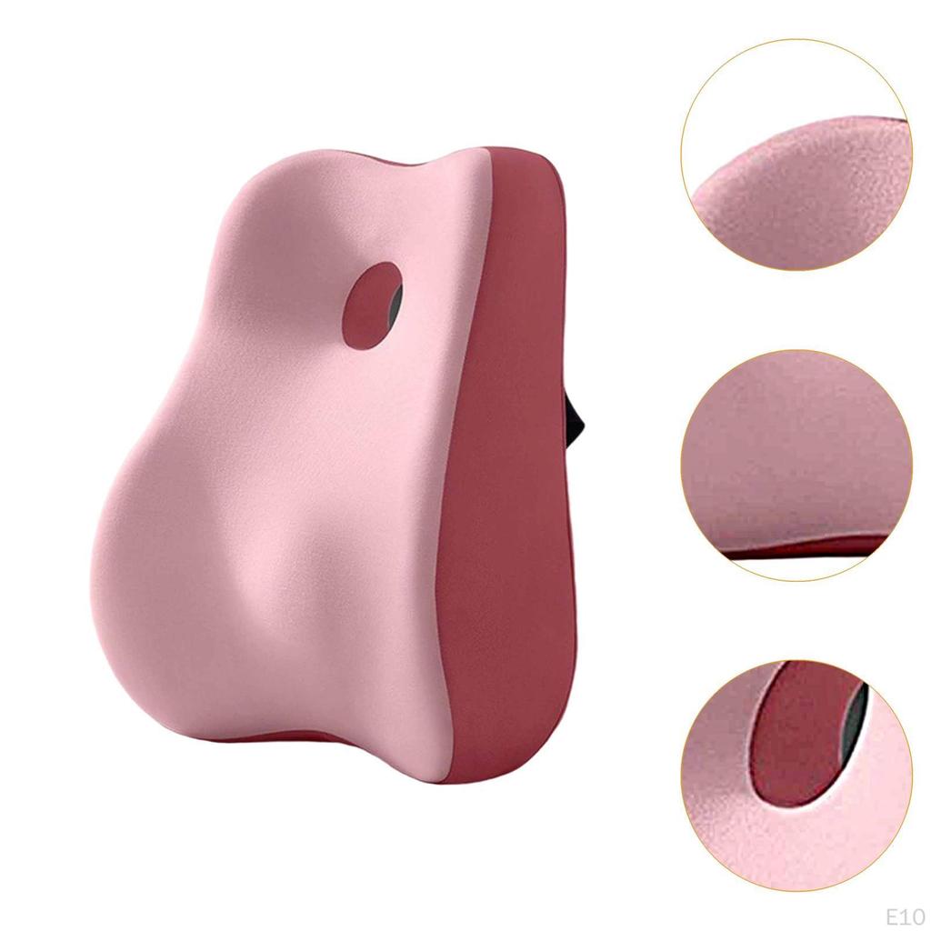 Back Support Cushion for Lumbar Relief, Foam Pillow with Strap Vehicle And Office