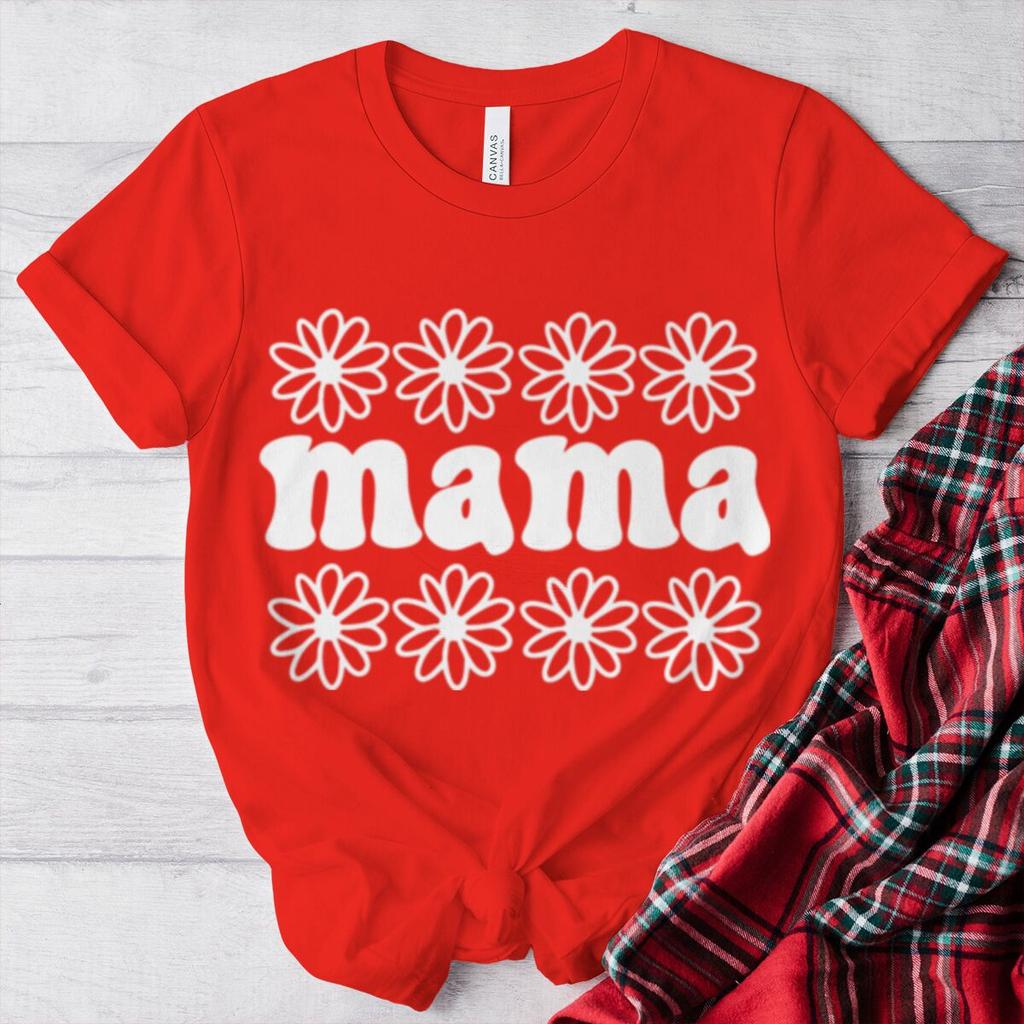 2026 Mama Vintage Flower Print T Shirts Mom Life Casual Short Sleeve Streetwear Women Fashion Mothers Gifts Tshirts Tops