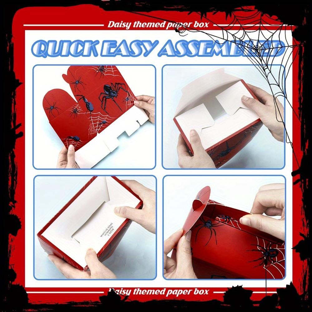 18 ks Krabičky na výslužku na narozeninovou oslavu s pavouky 6 stylů Pavoučí dárky Krabičky na sladkosti s držadly Pavoučí narozeninová dekorace Sáček na cukroví pro párty potřeby