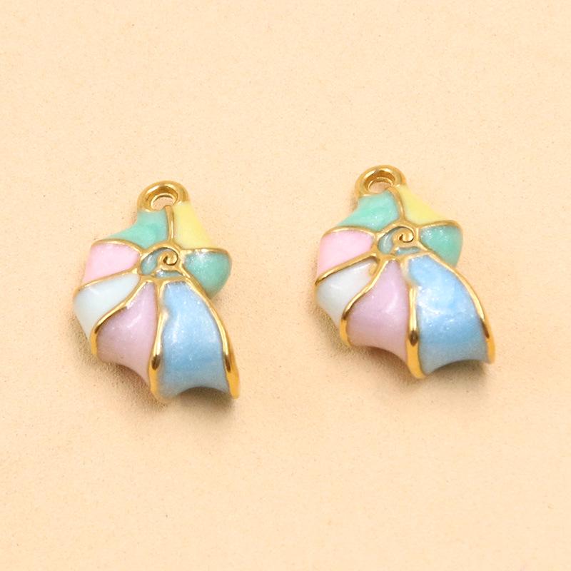 18K Gold Electroplated Seashell & Seahorse Charms: 4 Styles DIY Jewelry Accessories