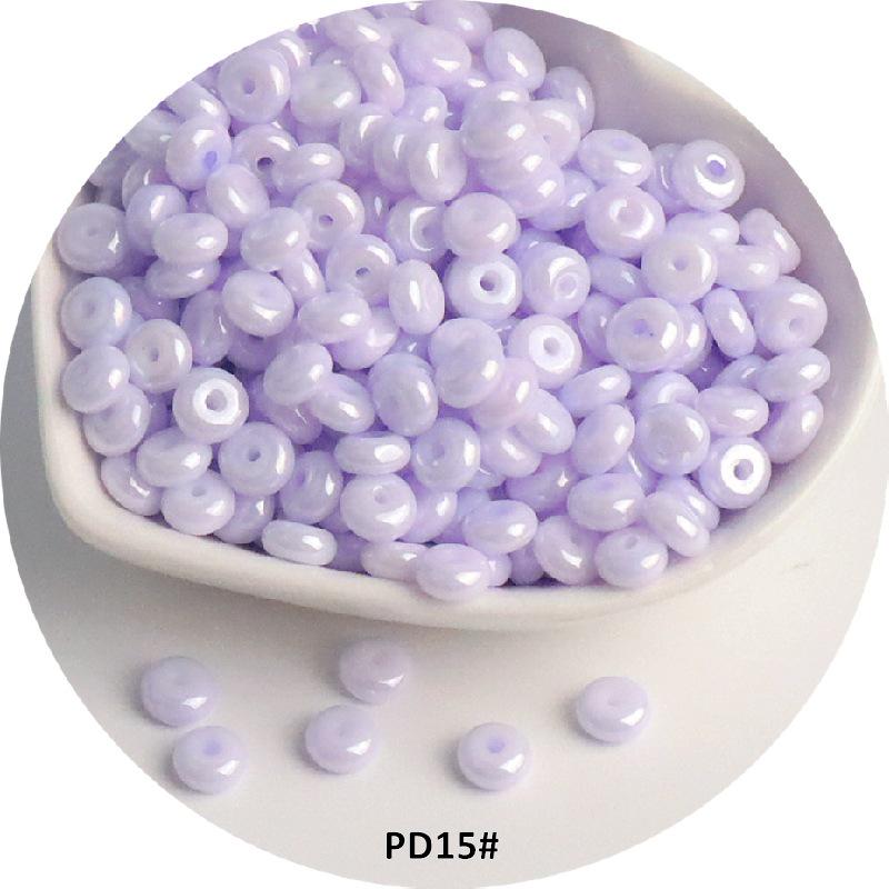6mm Cream Macaron Pearlescent Glass Abacus Beads for DIY Jewelry & Hair Accessories
